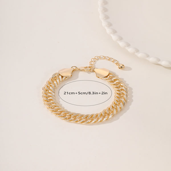 An Elegant And High-end Middle Eastern Ramadan Style Metal Engraved Double Woven Dense Chain For Women's Popular Vacation Style Foot Chain