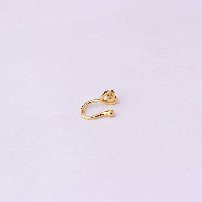 Brass-set Zircon Non-porous Piercing Clip Nose Ring