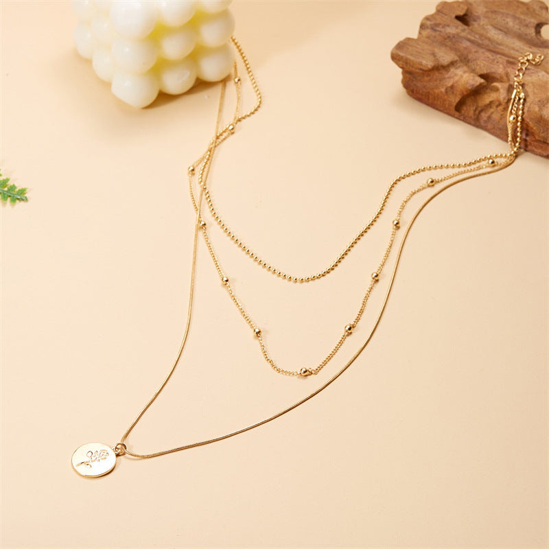 Women's Multi-layer Necklace Simple Rose Brand Versatile Jewelry