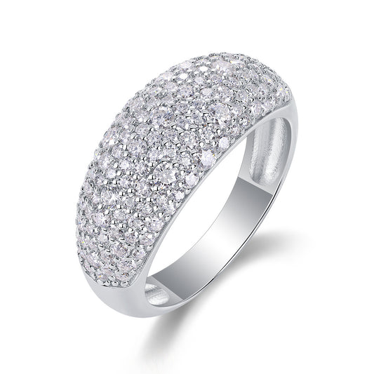 Moonlit Night Stars - A Fashionable Diamond Jewelry Piece Set With Moissanite S925 Sterling Silver And Platinum Diamond Ring