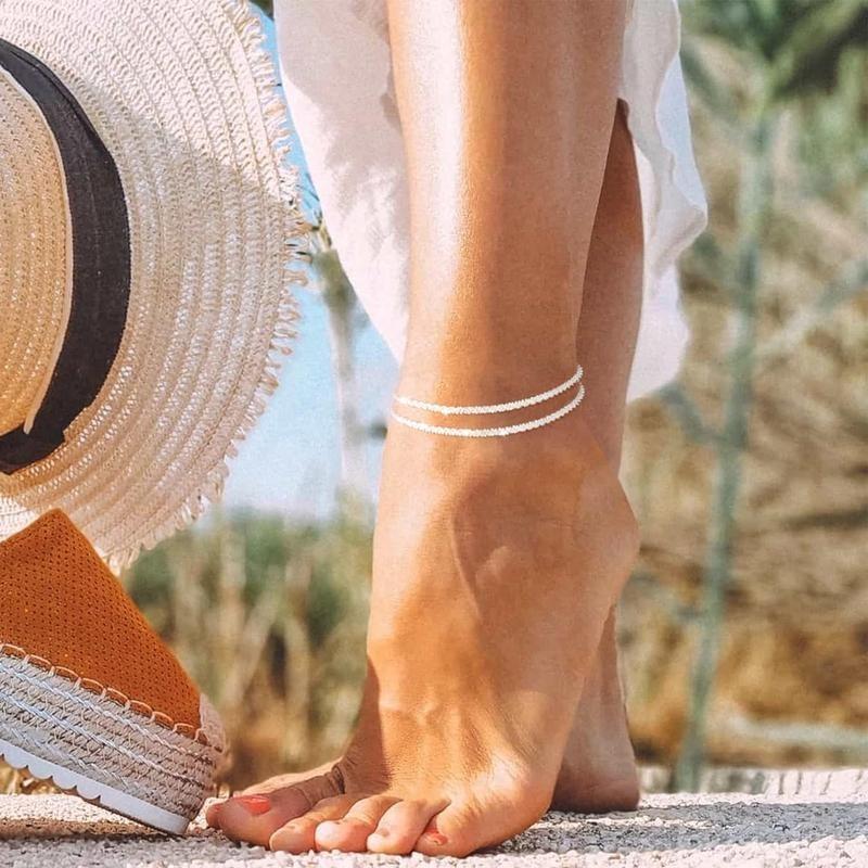 Fashion Multi-layer Waterproof Women's Adjustable Ankle Bracelet Gold And Silver Optional