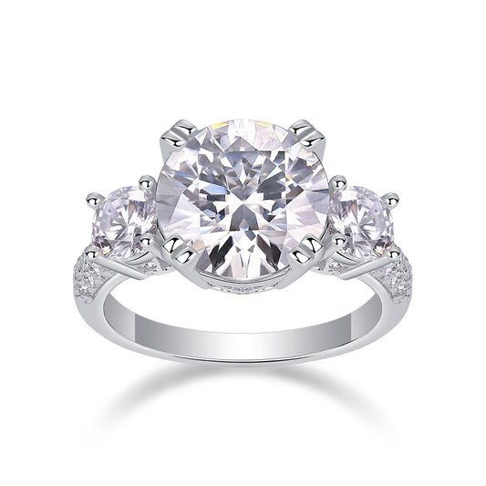 Dazzling Stars - A Fashionable And Luxurious Jewelry Piece Set With 5-carat Moissan Diamond S925 Sterling Silver And Platinum-plated Diamond