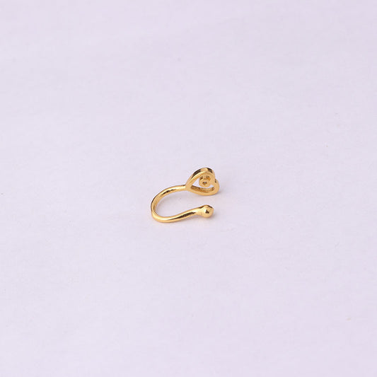 Brass-set Zircon Non-porous Piercing Clip Nose Ring