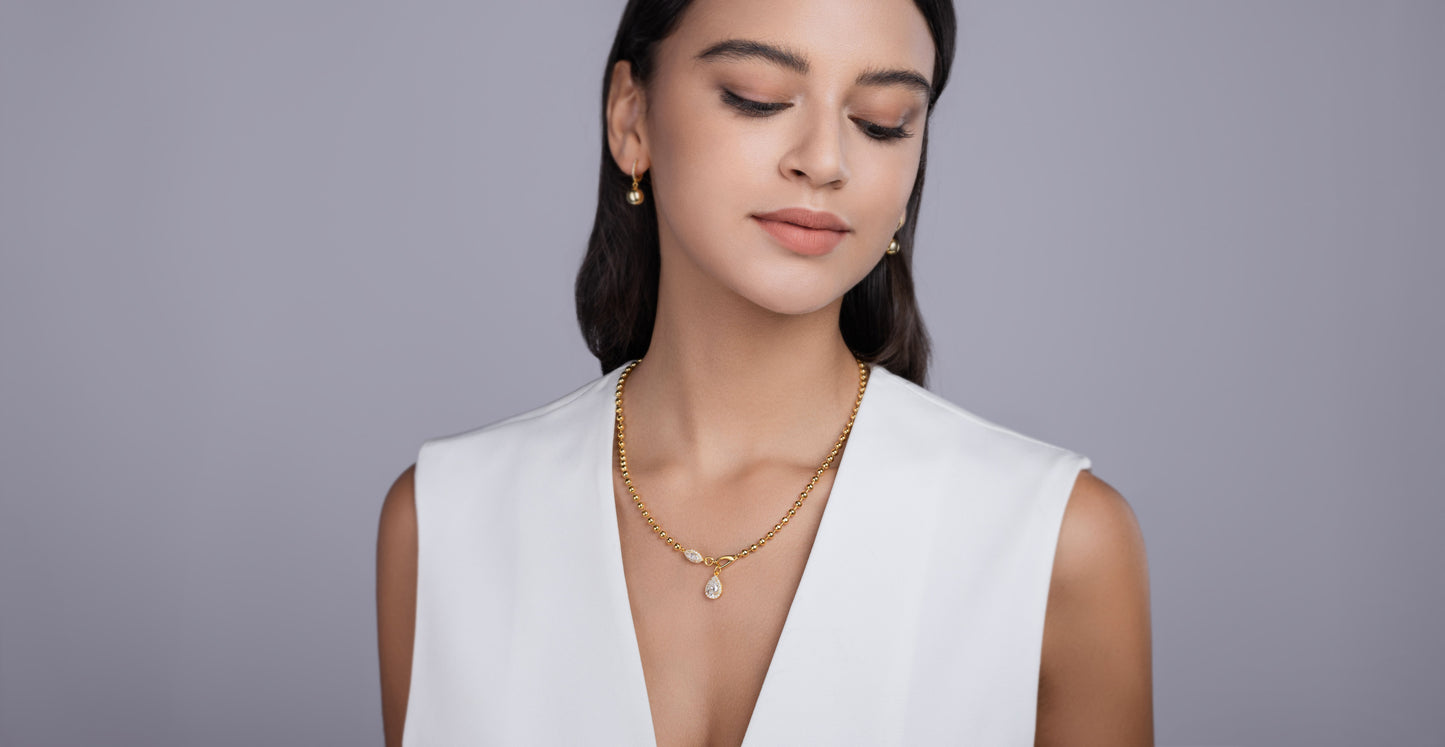 A Fashionable Jewelry Pendant Set With Moissanite S925 Sterling Silver And Gold-plated Diamond, Moissanite Silver Jewelry